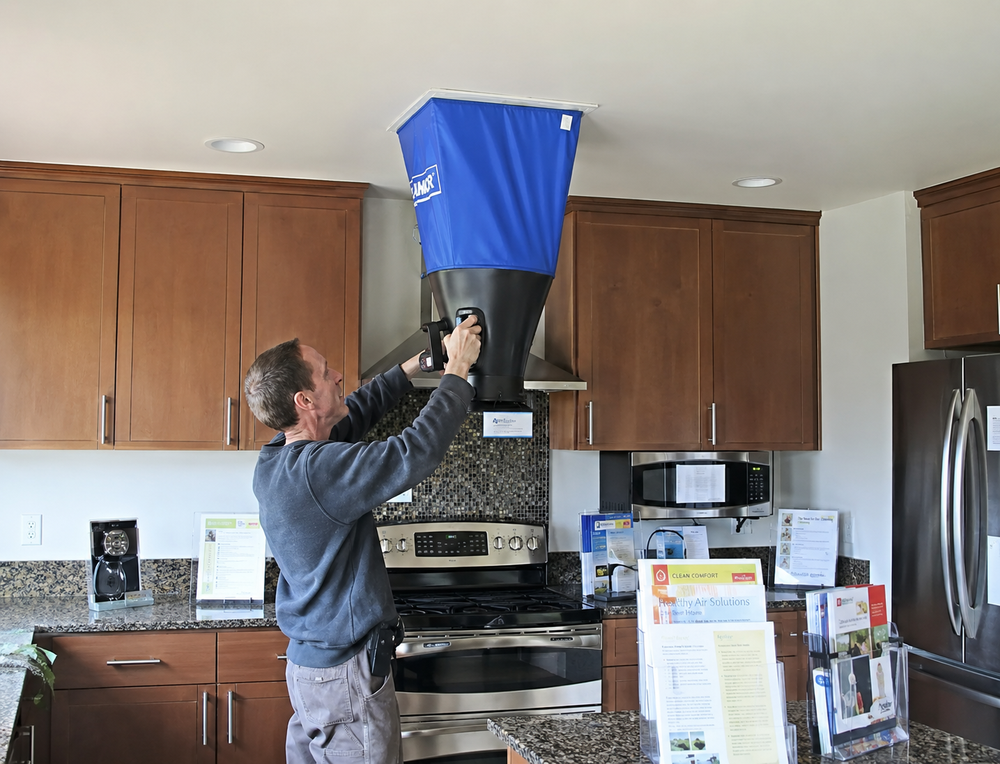 Gulf Coast Air Care duct cleaning equipment used during a home inspection in Gulf Breeze